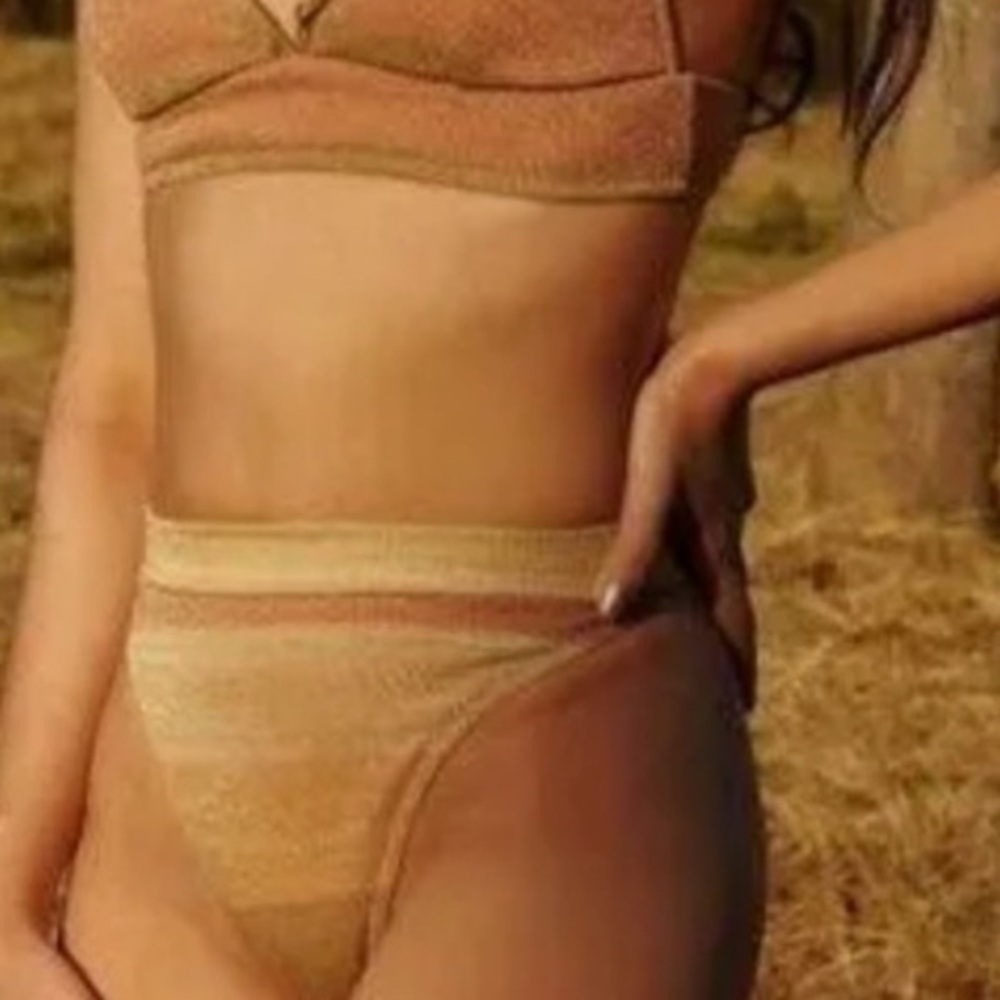 Elegant Tan metallic gold and bronze Bikini BOTTOM ONLY the Addison collection